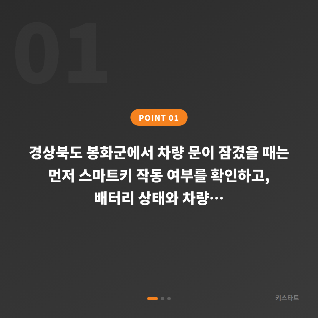 경상북도 봉화군 차량 잠금 해제·차키제작 스마트키 출장 - 상황 요약
