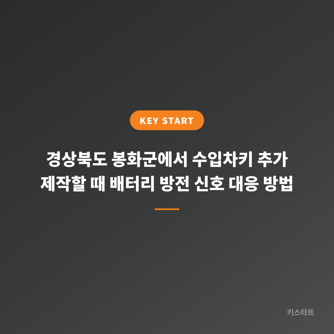 경상북도 봉화군에서 수입차키 추가 제작할 때 배터리 방전 신호 대응 방법