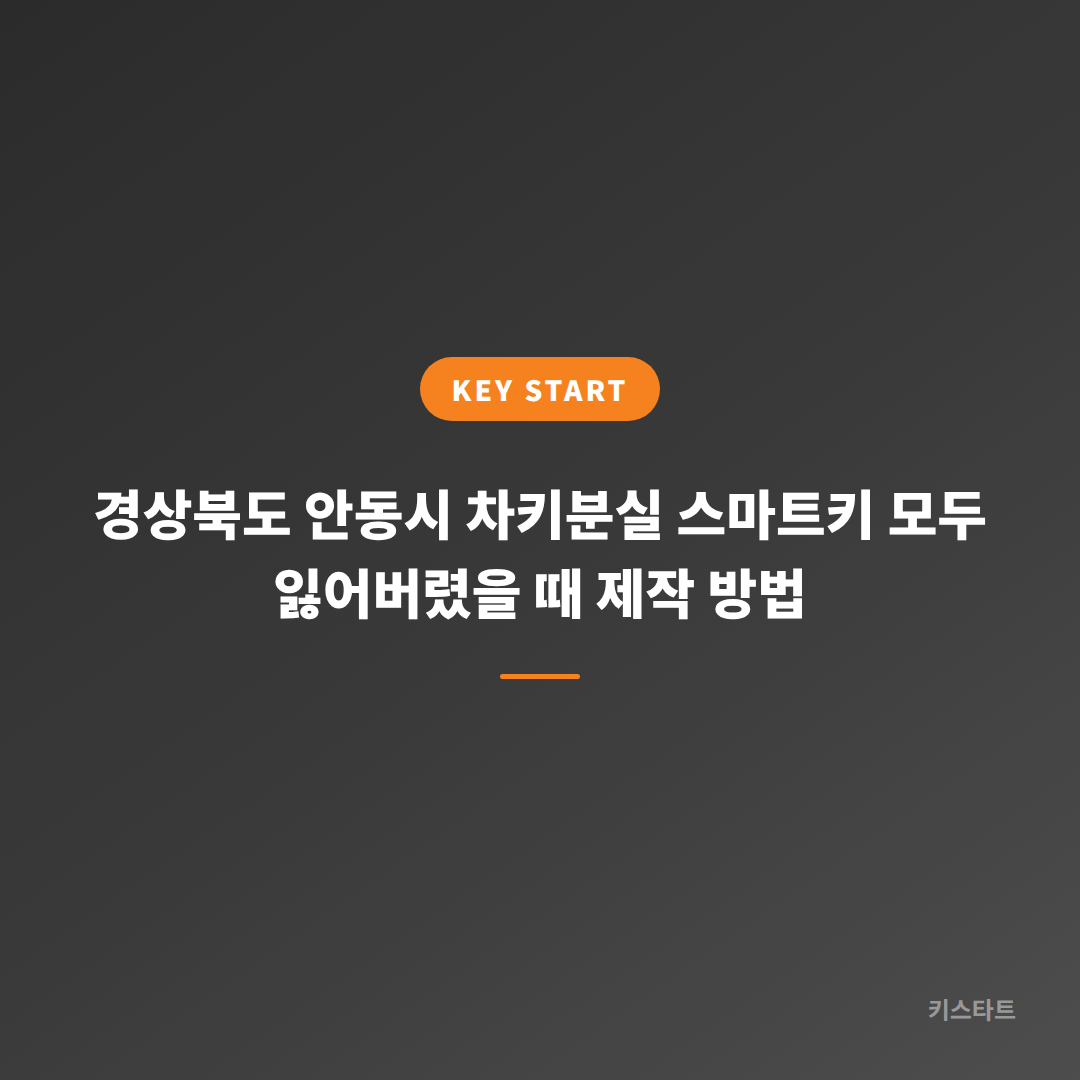 경상북도 안동시 차키분실 스마트키 모두 잃어버렸을 때 제작 방법