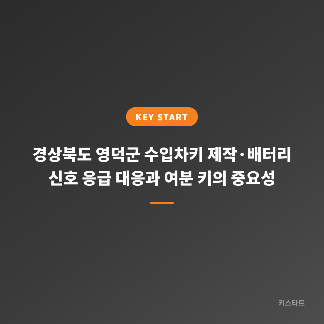 경상북도 영덕군 수입차키 제작·배터리 신호 응급 대응과 여분 키의 중요성 대표 이미지
