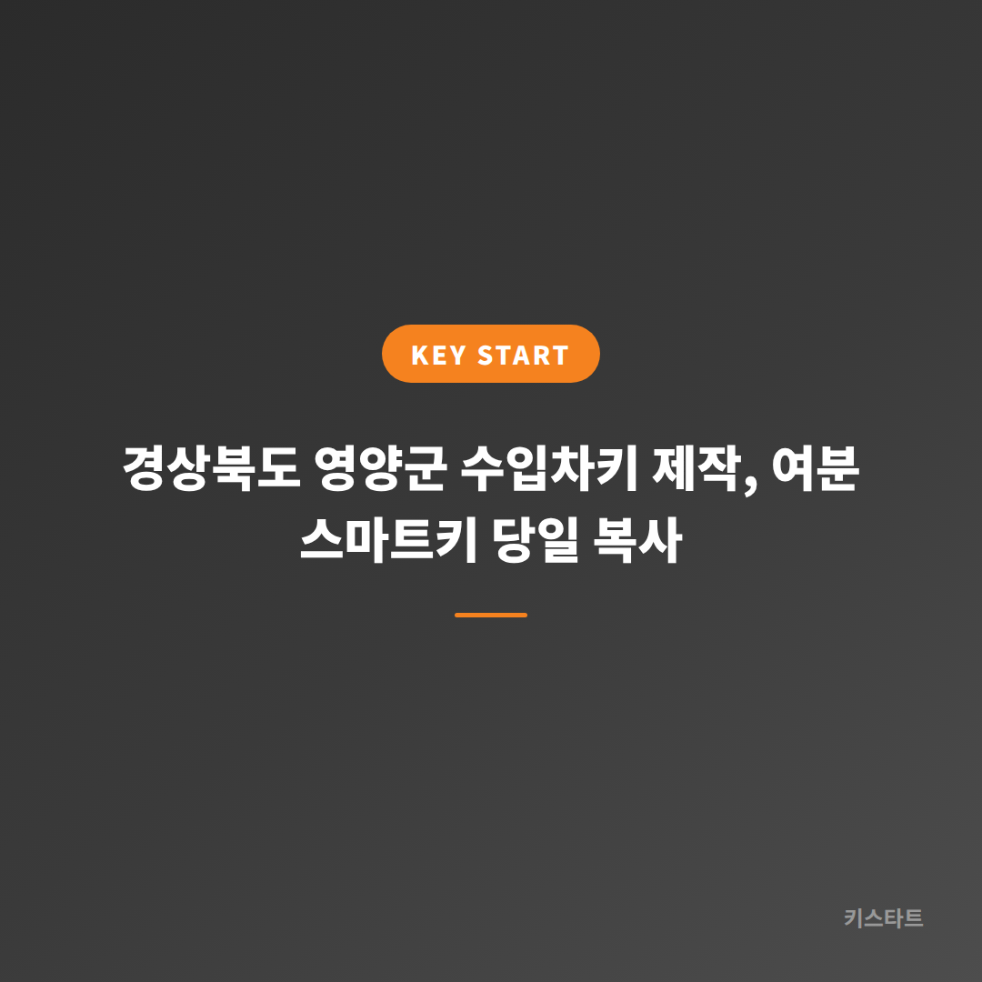 경상북도 영양군 수입차키 제작, 여분 스마트키 당일 복사 대표 이미지