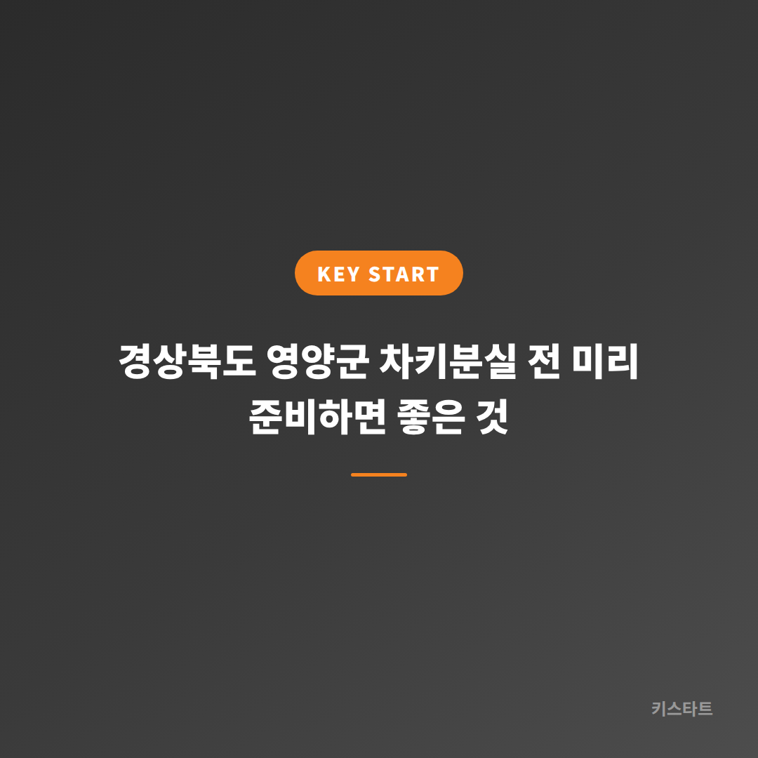 경상북도 영양군 차키분실 전 미리 준비하면 좋은 것
