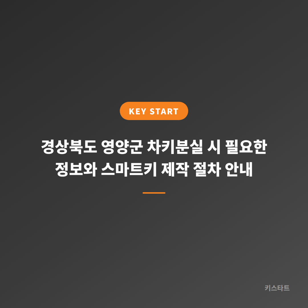 경상북도 영양군 차키분실 시 필요한 정보와 스마트키 제작 절차 안내 대표 이미지