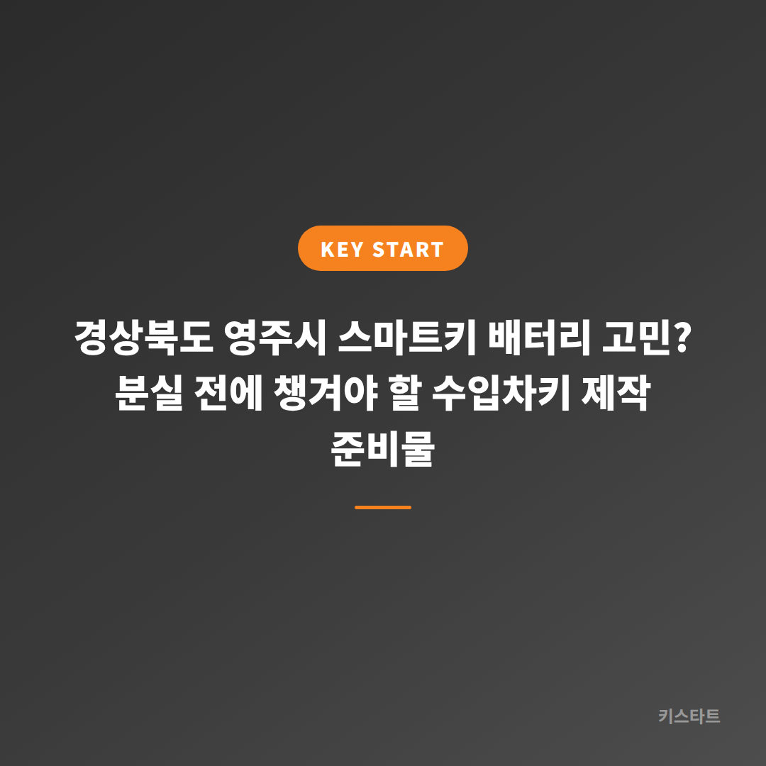 경상북도 영주시 스마트키 배터리 고민? 분실 전에 챙겨야 할 수입차키 제작 준비물