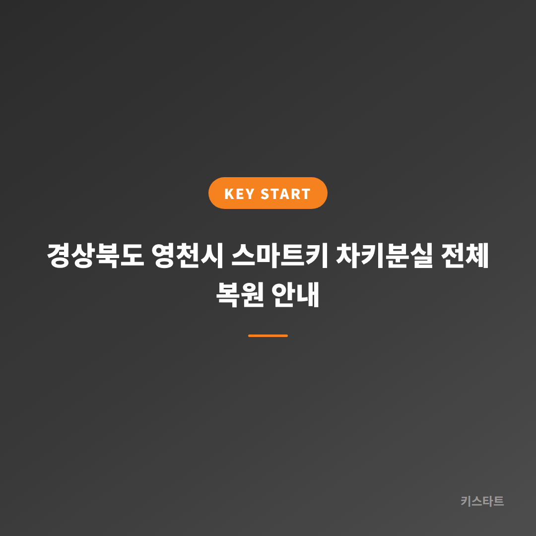 경상북도 영천시 스마트키 차키분실 전체 복원 안내