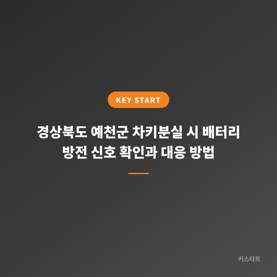 경상북도 예천군 차키분실 시 배터리 방전 신호 확인과 대응 방법
