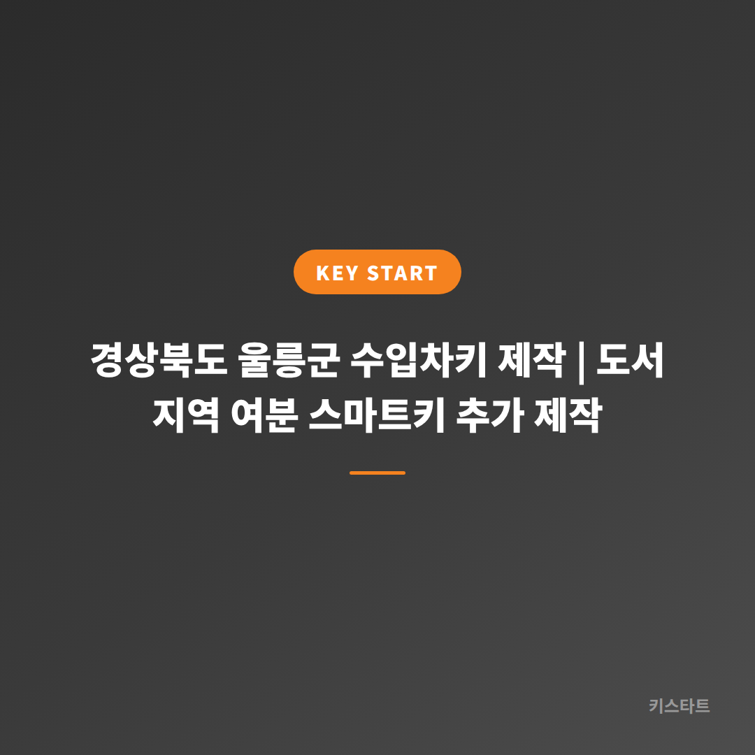 경상북도 울릉군 수입차키 제작 | 도서 지역 여분 스마트키 추가 제작 대표 이미지