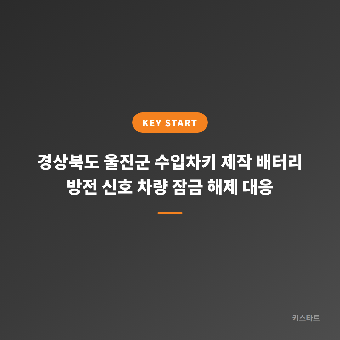 경상북도 울진군 수입차키 제작 배터리 방전 신호 차량 잠금 해제 대응