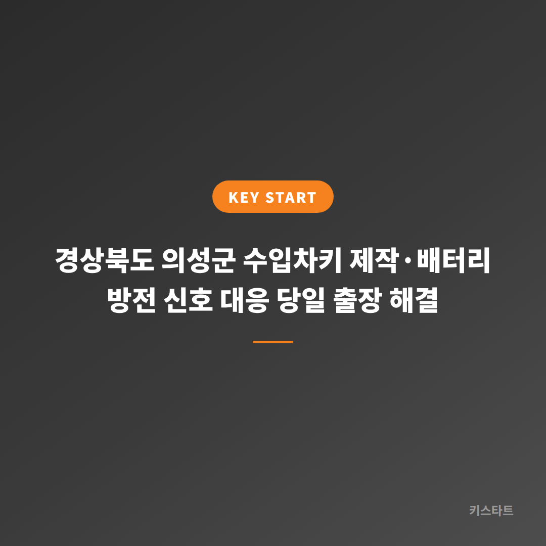 경상북도 의성군 수입차키 제작·배터리 방전 신호 대응 당일 출장 해결 대표 이미지