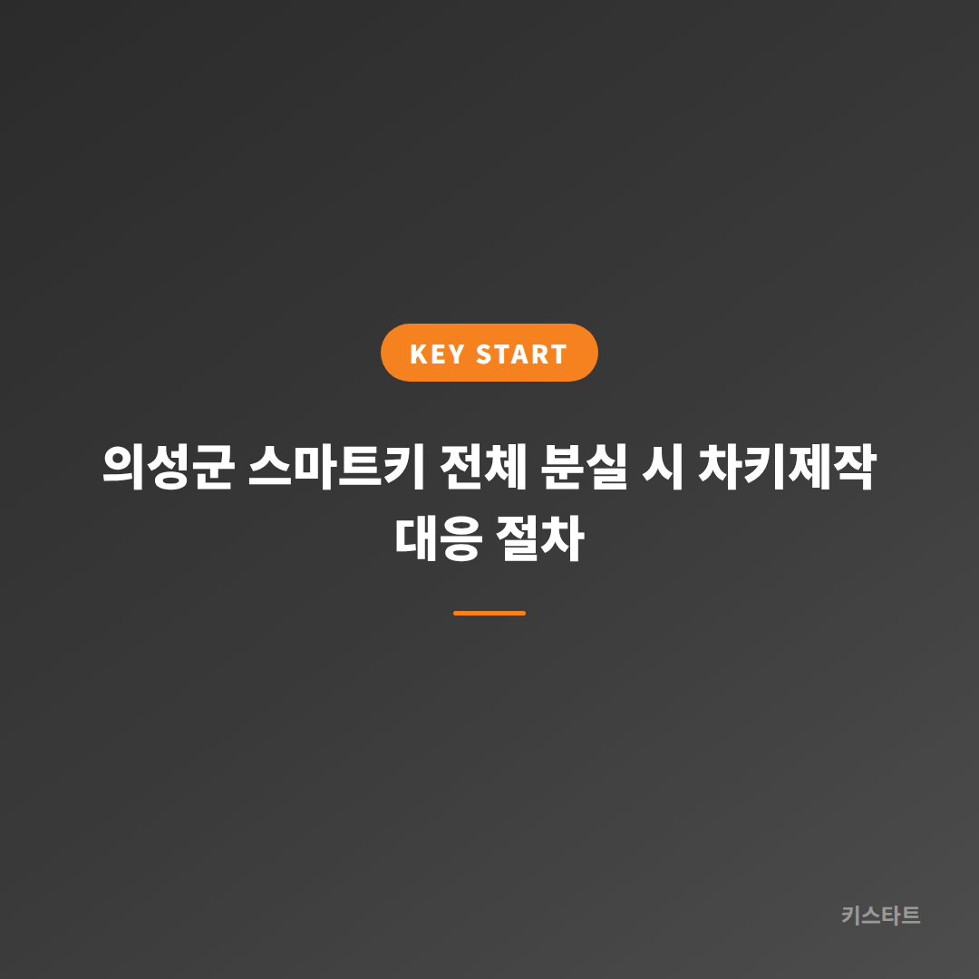 의성군 스마트키 전체 분실 시 차키제작 대응 절차