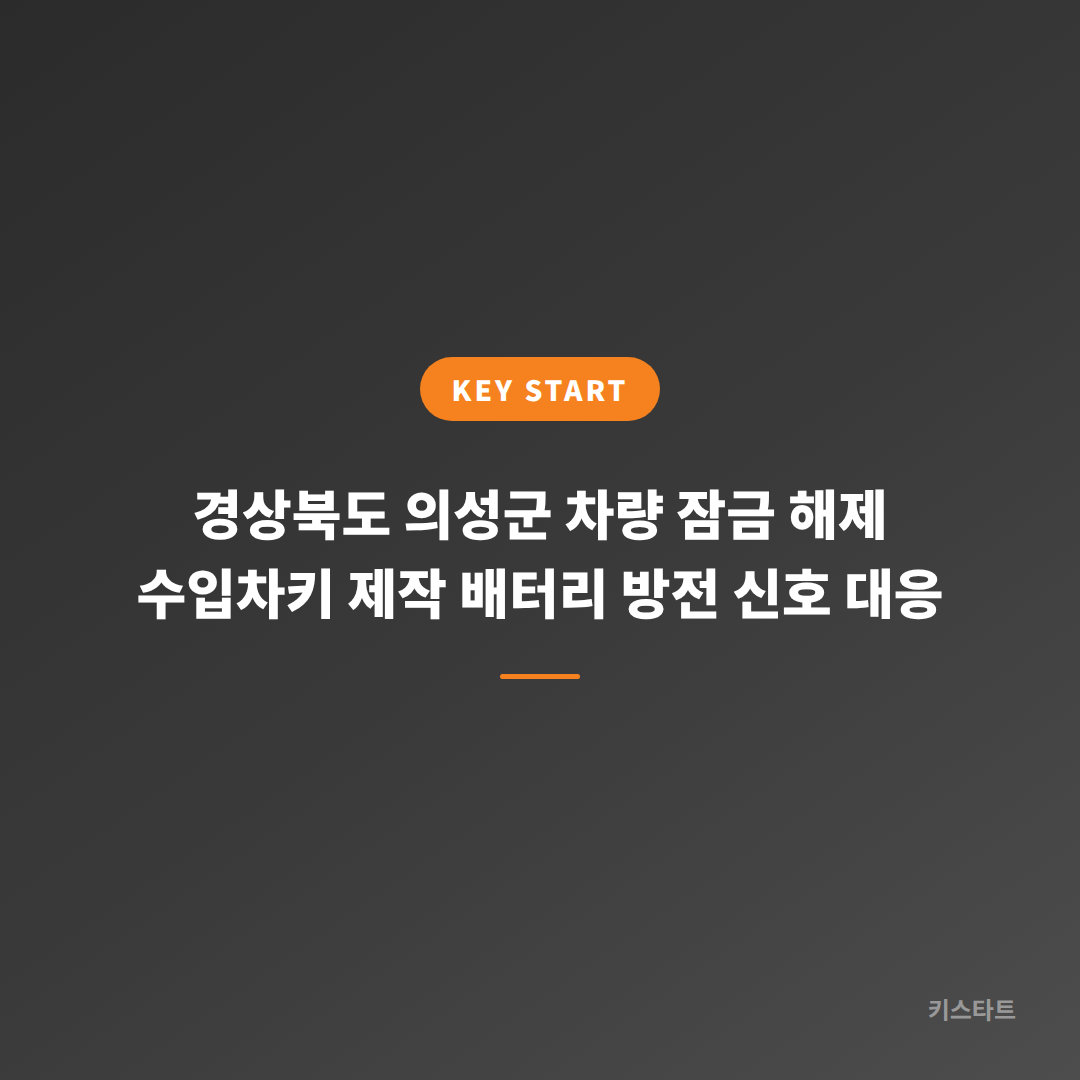 경상북도 의성군 차량 잠금 해제 수입차키 제작 배터리 방전 신호 대응
