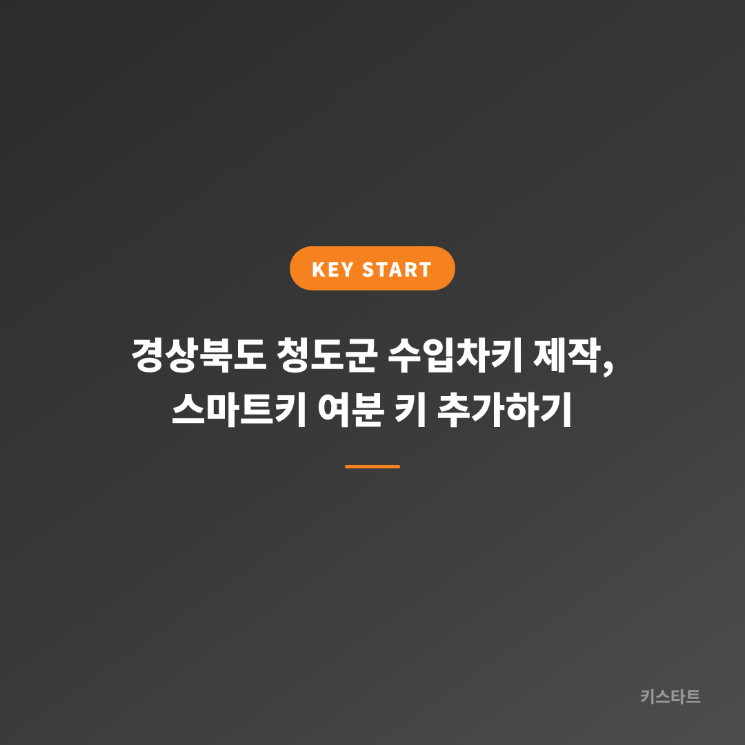 경상북도 청도군 수입차키 제작, 스마트키 여분 키 추가하기