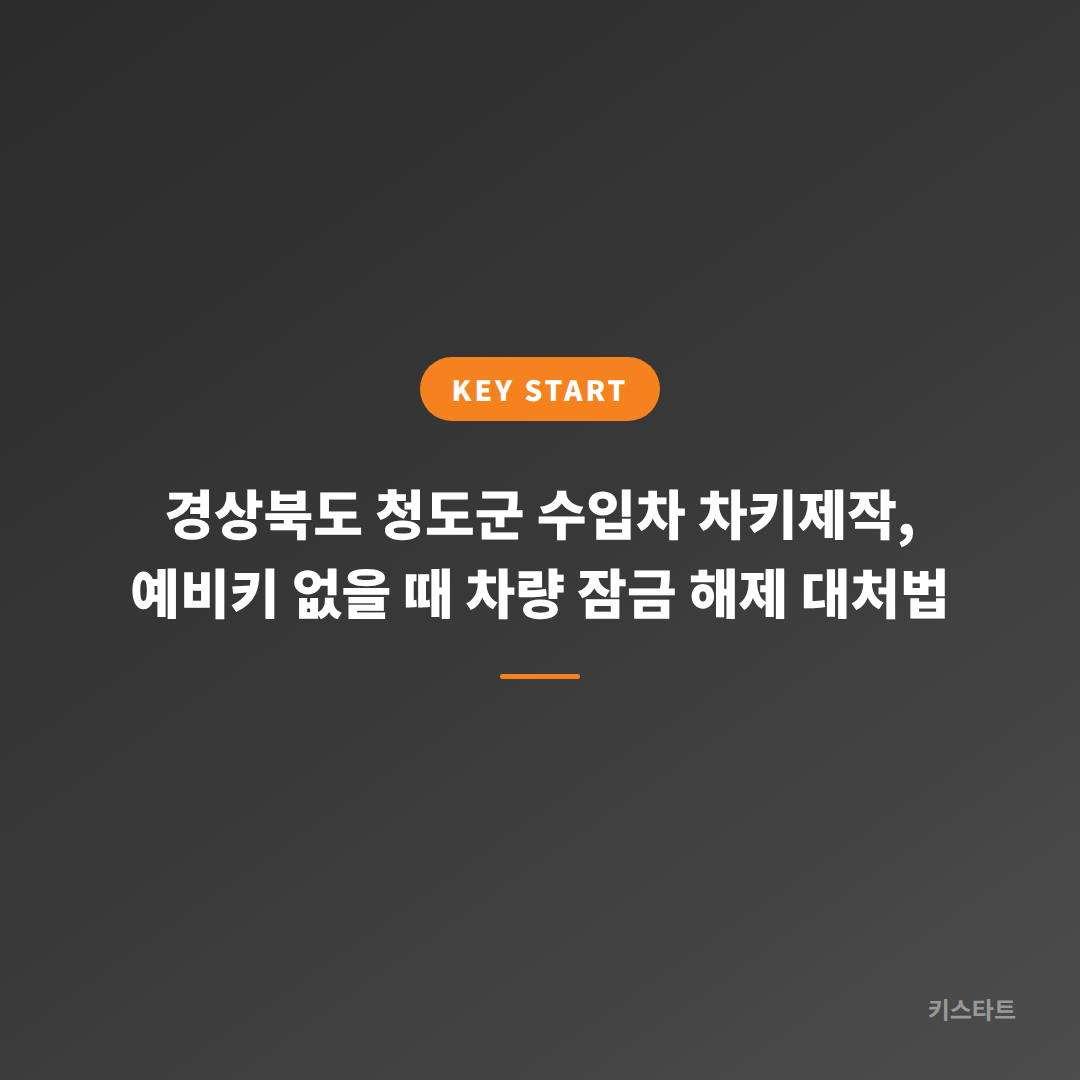 경상북도 청도군 수입차 차키제작, 예비키 없을 때 차량 잠금 해제 대처법