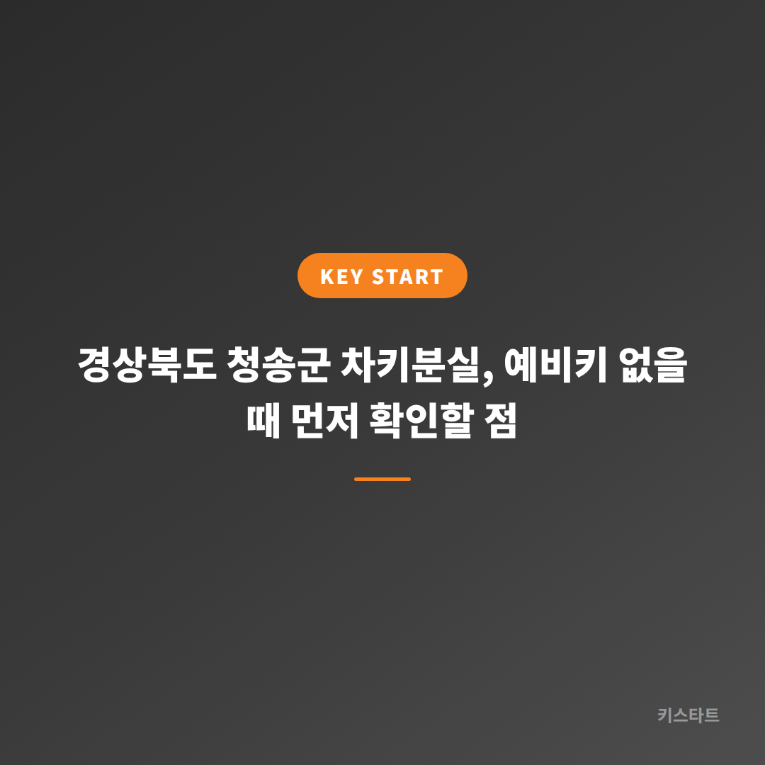 경상북도 청송군 차키분실, 예비키 없을 때 먼저 확인할 점