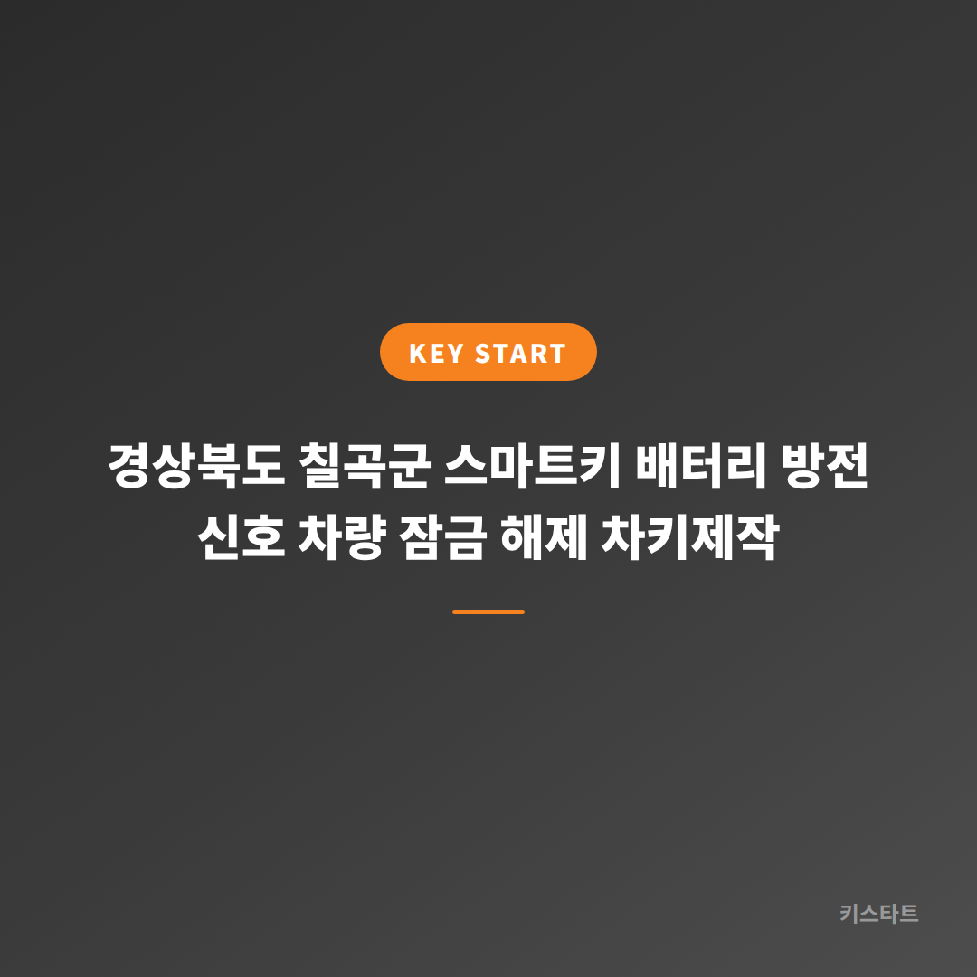 경상북도 칠곡군 스마트키 배터리 방전 신호 차량 잠금 해제 차키제작