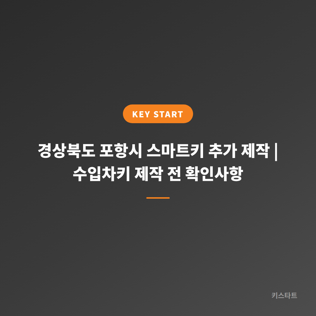 경상북도 포항시 스마트키 추가 제작 | 수입차키 제작 전 확인사항 대표 이미지