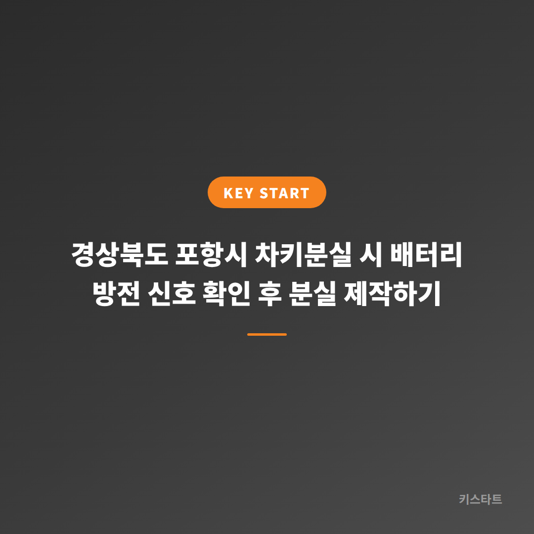 경상북도 포항시 차키분실 시 배터리 방전 신호 확인 후 분실 제작하기 대표 이미지