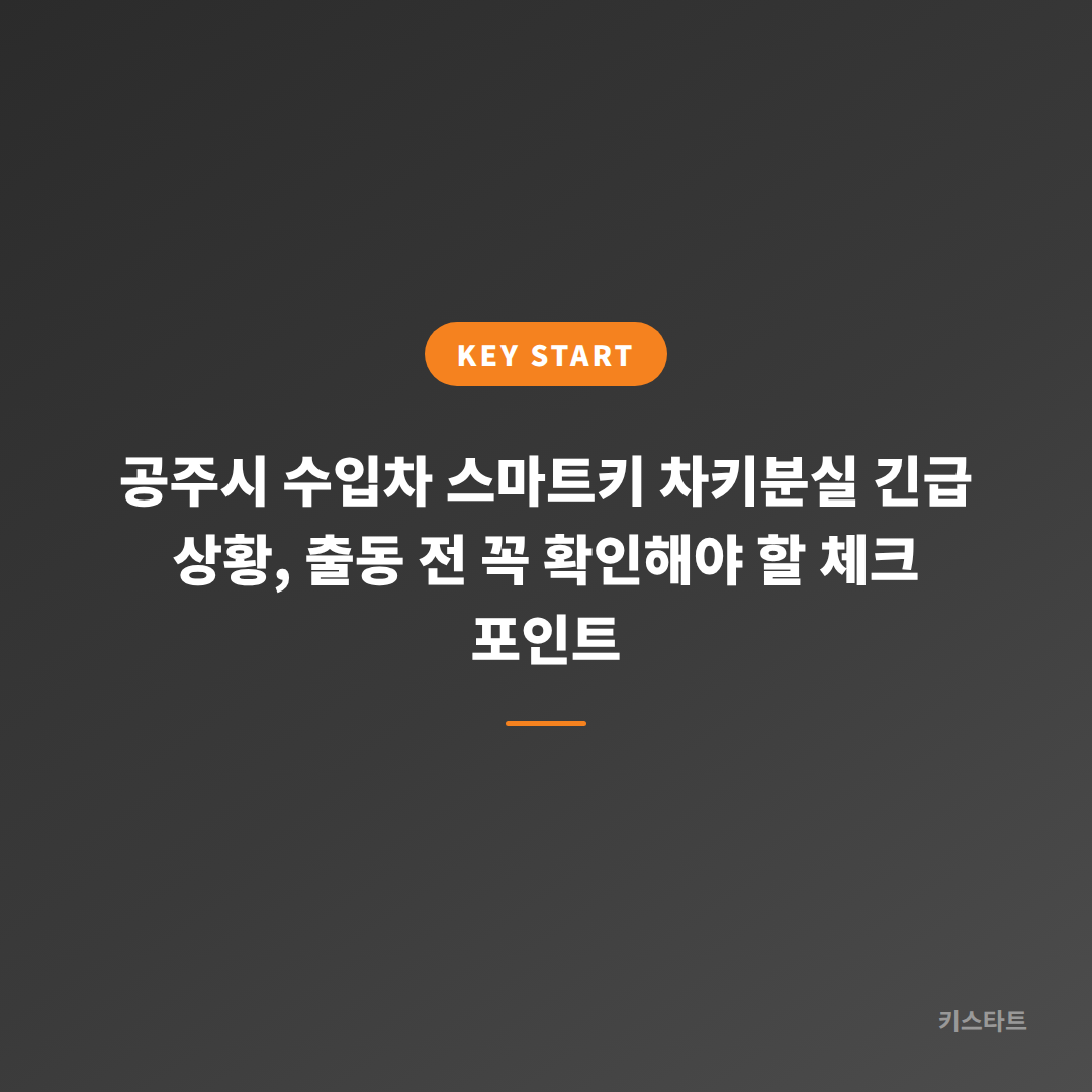 공주시 수입차 스마트키 차키분실 긴급 상황, 출동 전 꼭 확인해야 할 체크 포인트