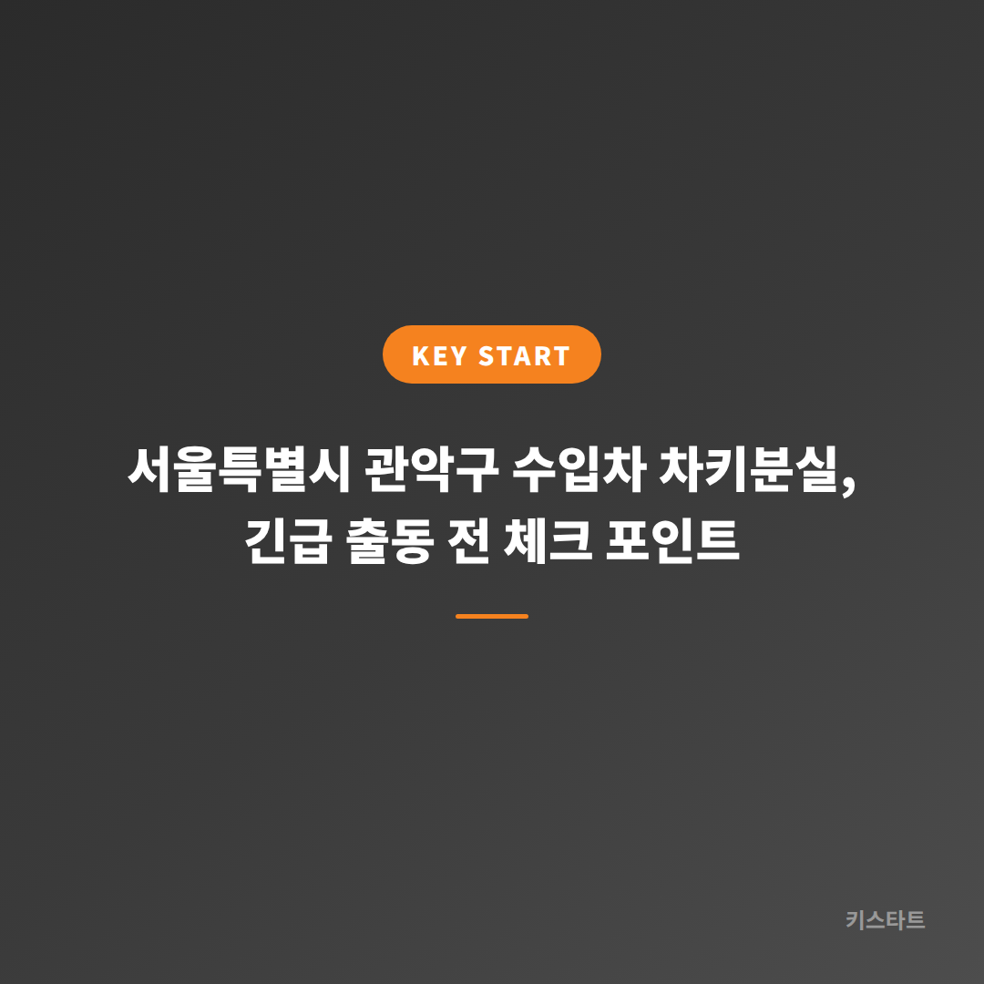 서울특별시 관악구 수입차 차키분실, 긴급 출동 전 체크 포인트