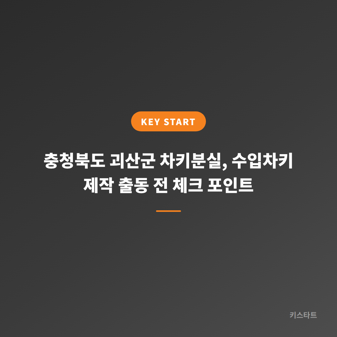 충청북도 괴산군 차키분실, 수입차키 제작 출동 전 체크 포인트
