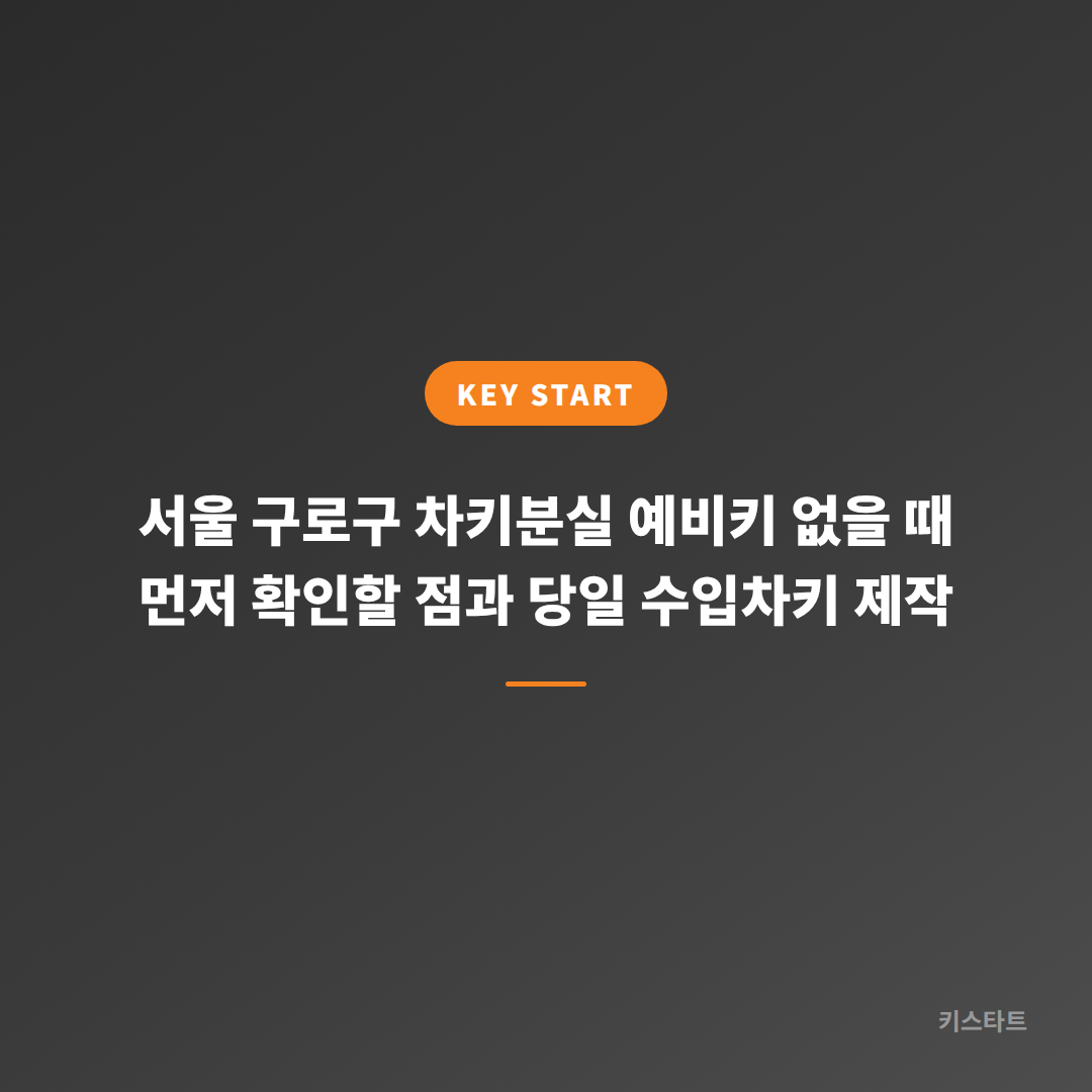 서울 구로구 차키분실 예비키 없을 때 먼저 확인할 점과 당일 수입차키 제작 대표 이미지
