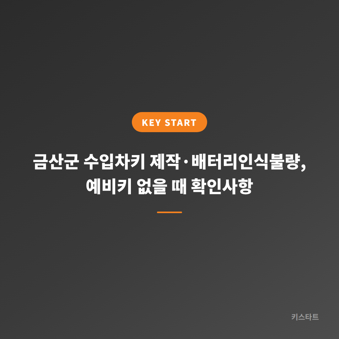 금산군 수입차키 제작·배터리인식불량, 예비키 없을 때 확인사항