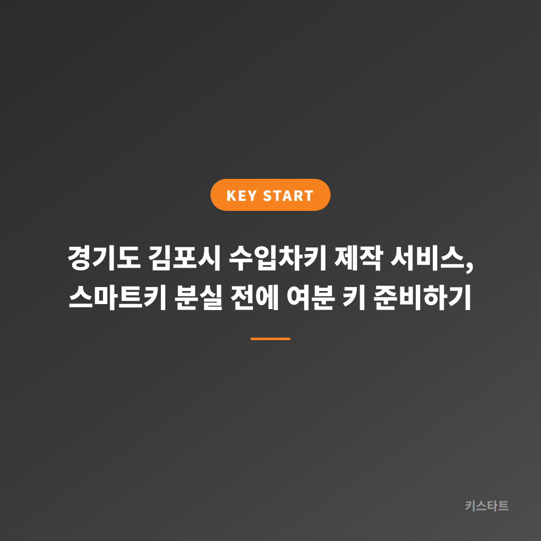 경기도 김포시 수입차키 제작 서비스, 스마트키 분실 전에 여분 키 준비하기