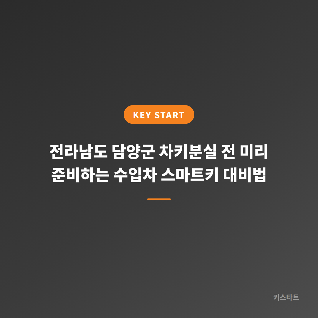 전라남도 담양군 차키분실 전 미리 준비하는 수입차 스마트키 대비법
