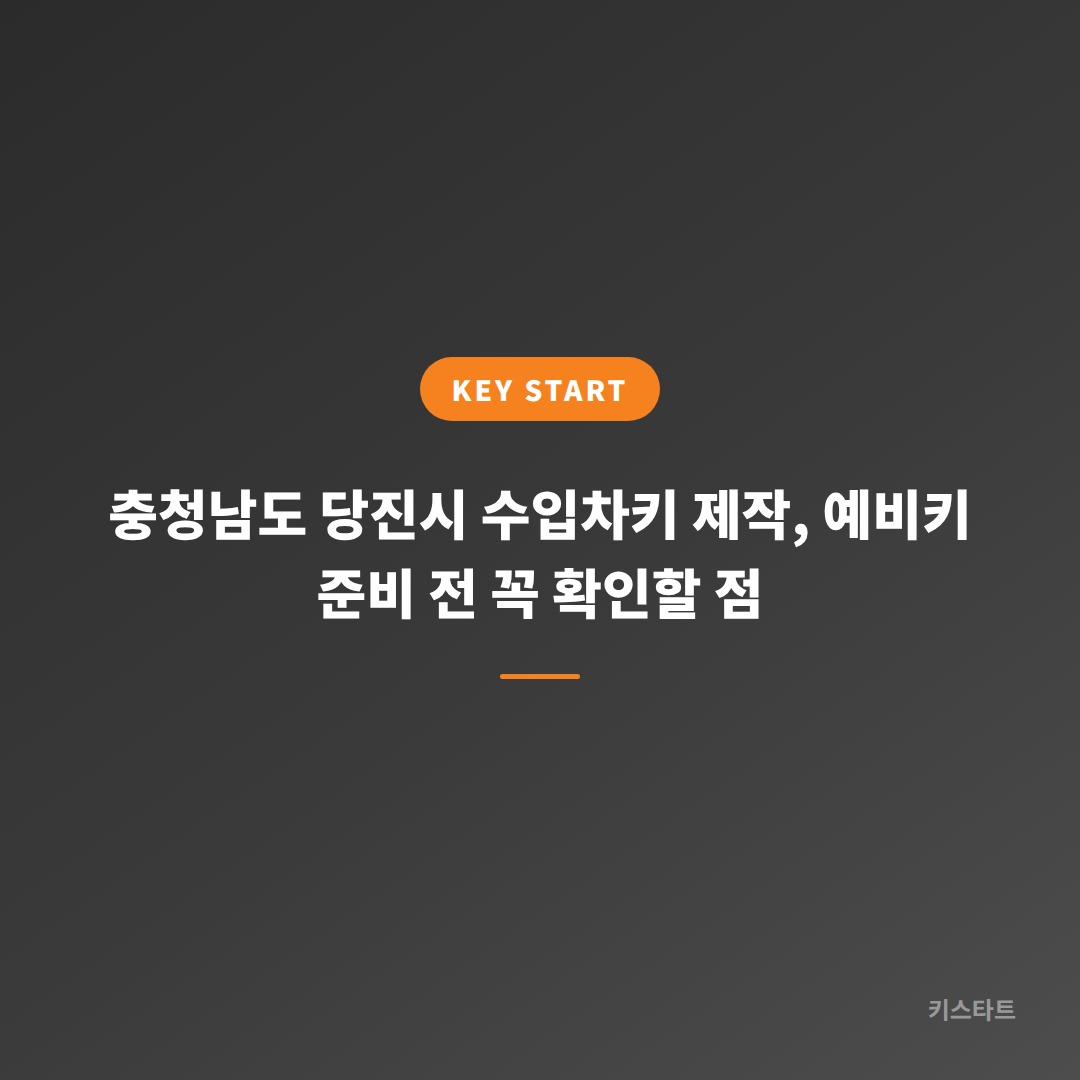 충청남도 당진시 수입차키 제작, 예비키 준비 전 꼭 확인할 점