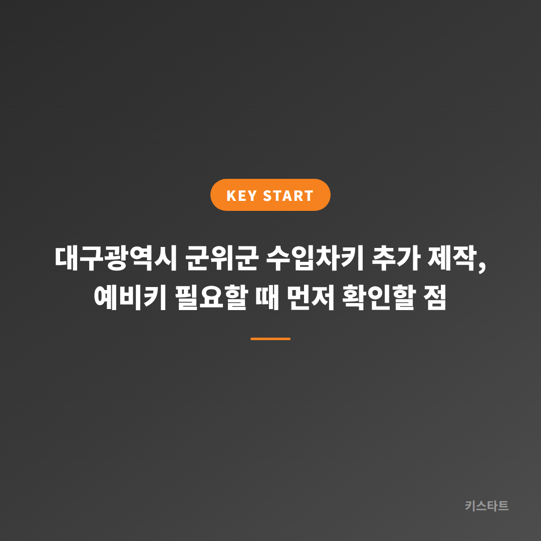 대구광역시 군위군 수입차키 추가 제작, 예비키 필요할 때 먼저 확인할 점