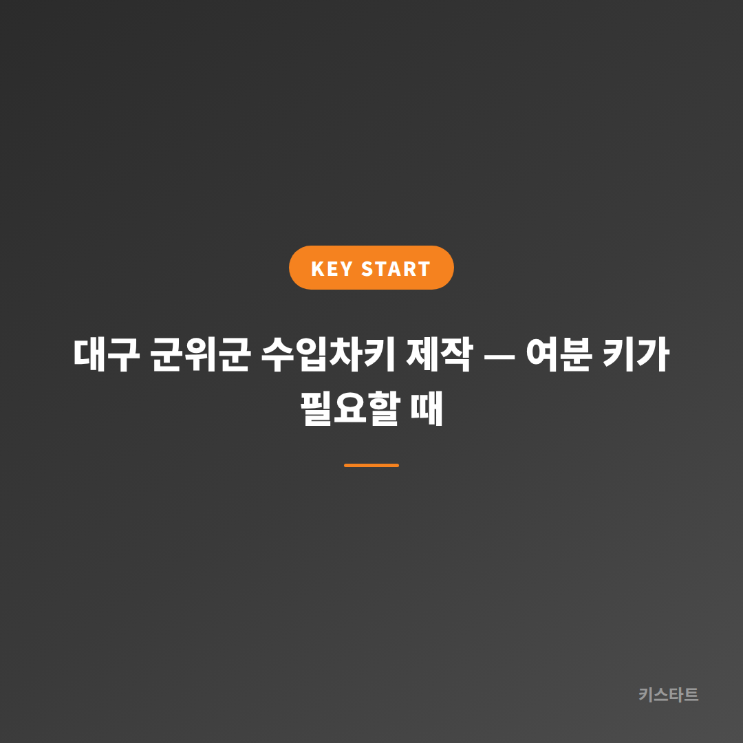 대구 군위군 수입차키 제작 — 여분 키가 필요할 때
