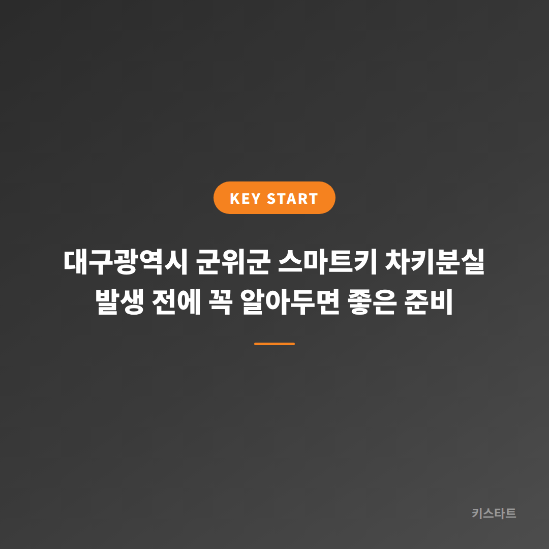 대구광역시 군위군 스마트키 차키분실 발생 전에 꼭 알아두면 좋은 준비