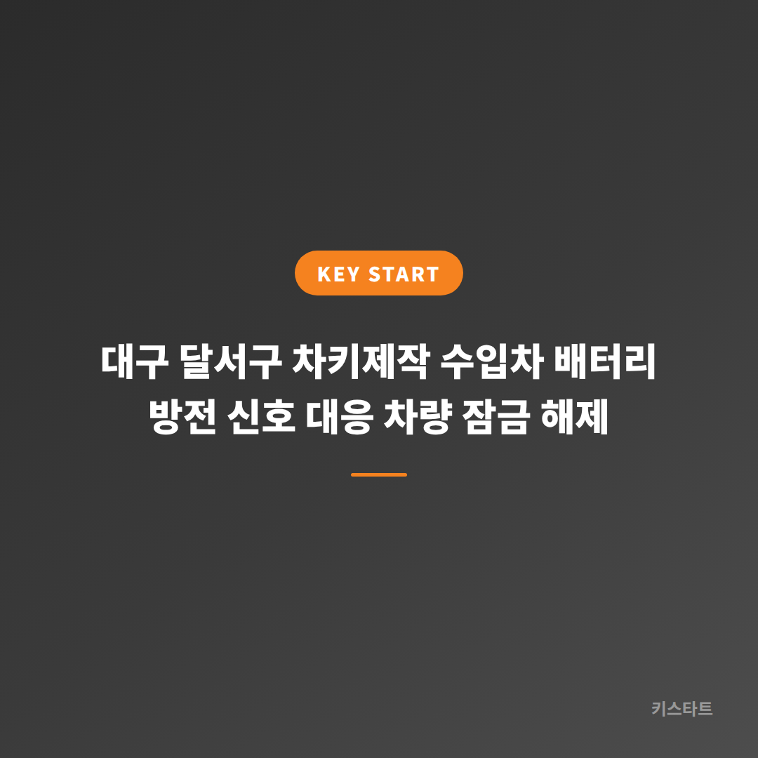 대구 달서구 차키제작 수입차 배터리 방전 신호 대응 차량 잠금 해제