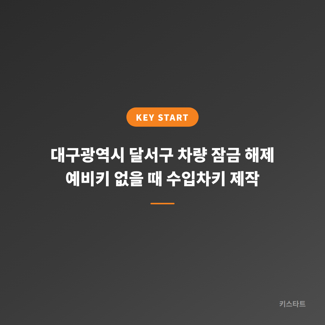 대구광역시 달서구 차량 잠금 해제 예비키 없을 때 수입차키 제작