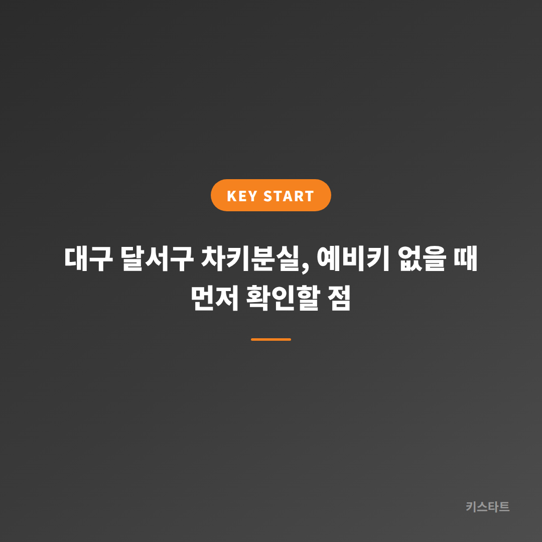 대구 달서구 차키분실, 예비키 없을 때 먼저 확인할 점 대표 이미지