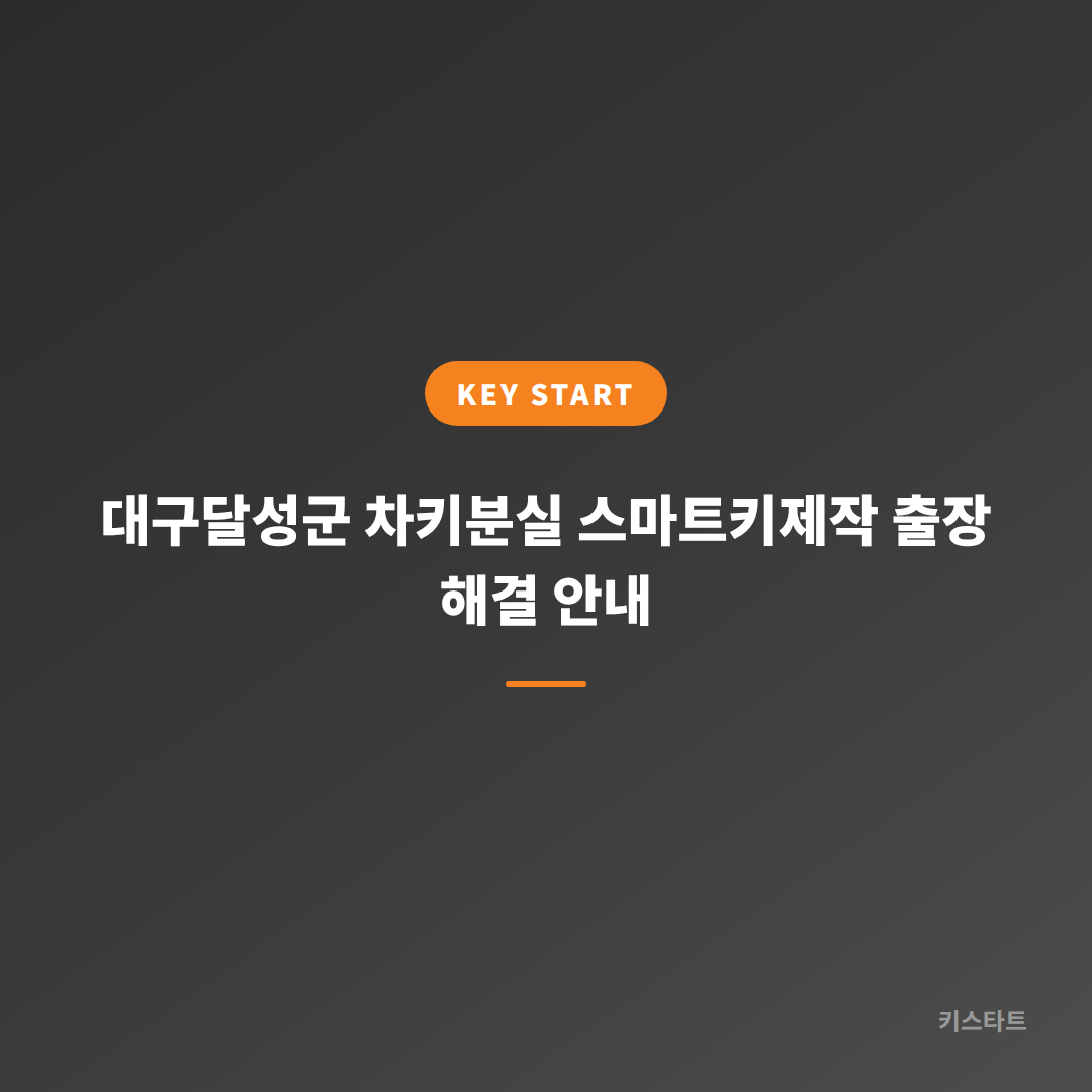 대구달성군 차키분실 스마트키제작 출장 해결 안내