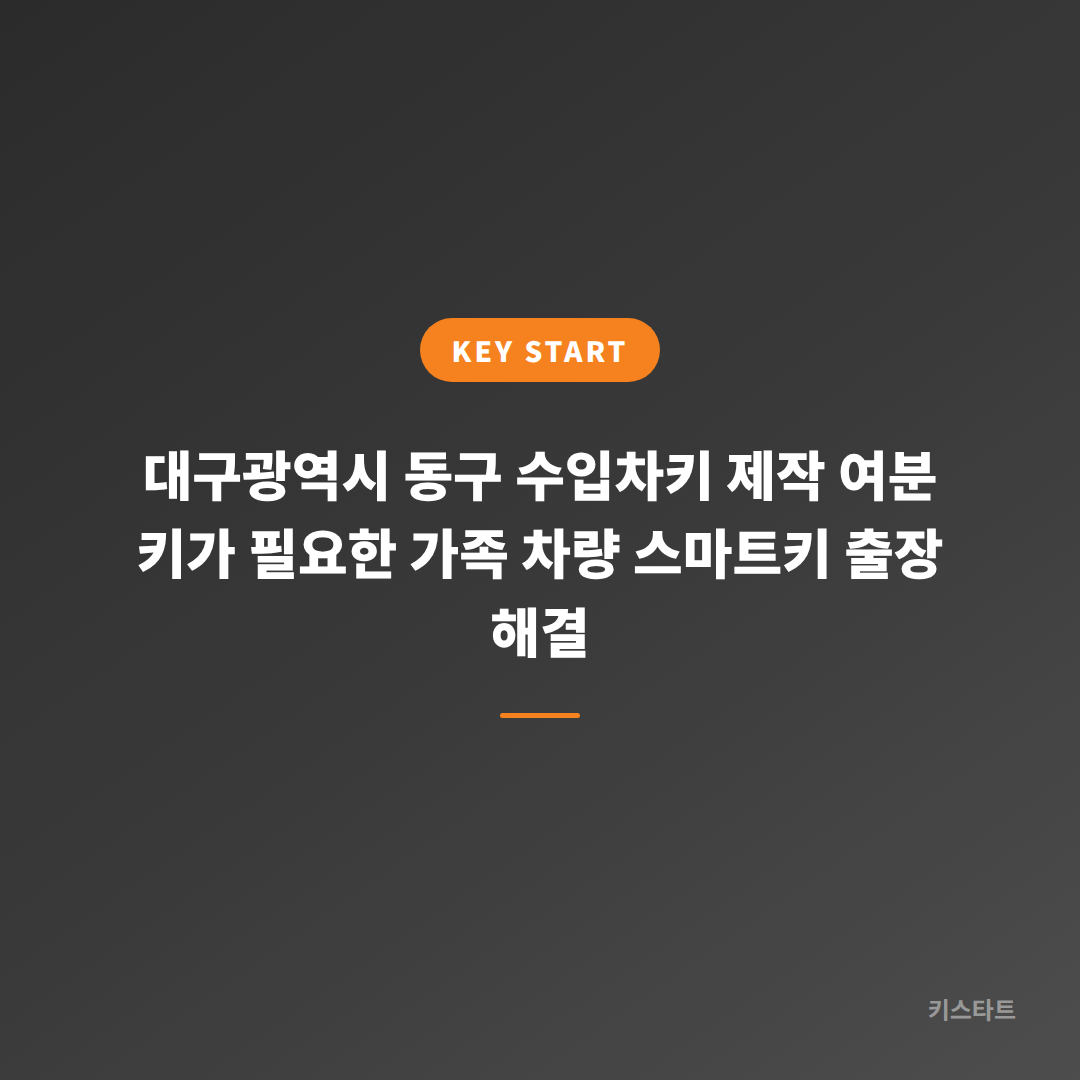 대구광역시 동구 수입차키 제작 여분 키가 필요한 가족 차량 스마트키 출장 해결
