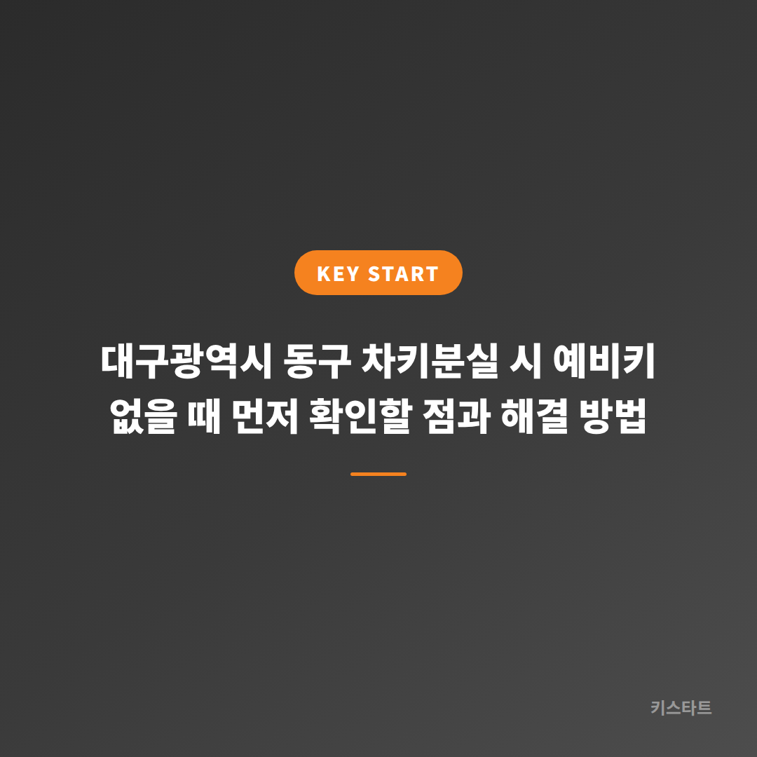 대구광역시 동구 차키분실 시 예비키 없을 때 먼저 확인할 점과 해결 방법