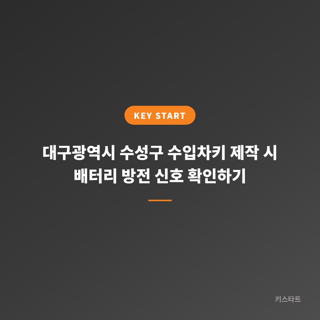 대구광역시 수성구 수입차키 제작 시 배터리 방전 신호 확인하기