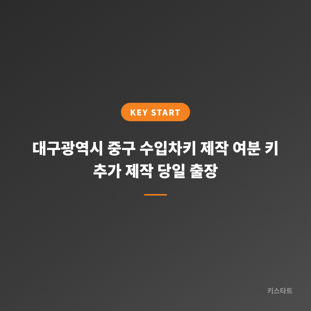 대구광역시 중구 수입차키 제작 여분 키 추가 제작 당일 출장