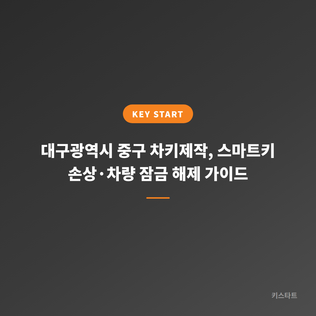 대구광역시 중구 차키제작, 스마트키 손상·차량 잠금 해제 가이드 대표 이미지