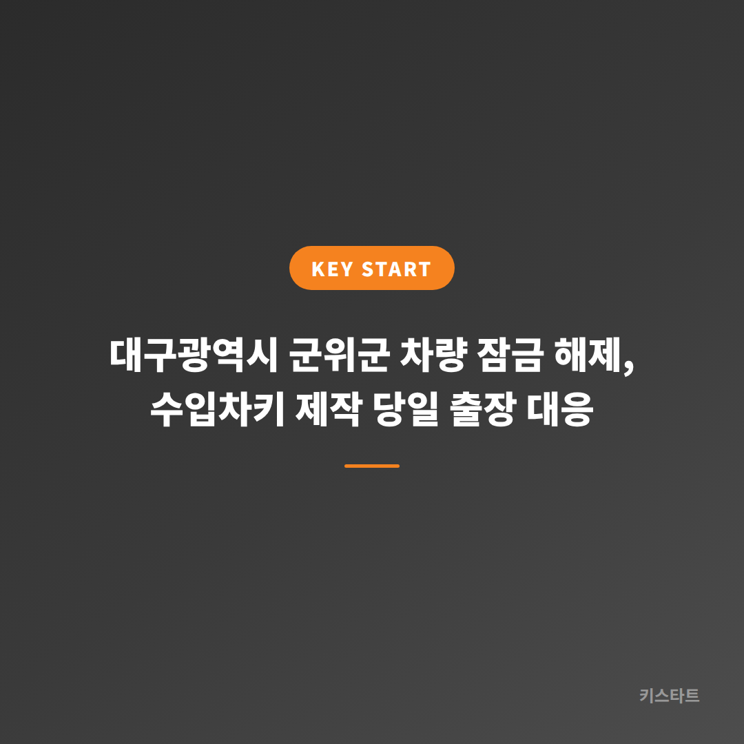 대구광역시 군위군 차량 잠금 해제, 수입차키 제작 당일 출장 대응