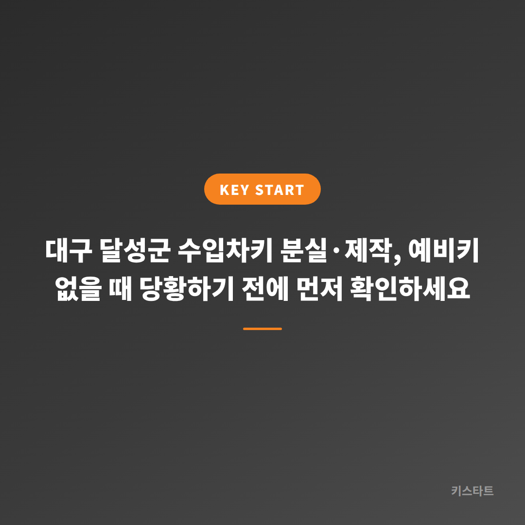 대구 달성군 수입차키 분실·제작, 예비키 없을 때 당황하기 전에 먼저 확인하세요