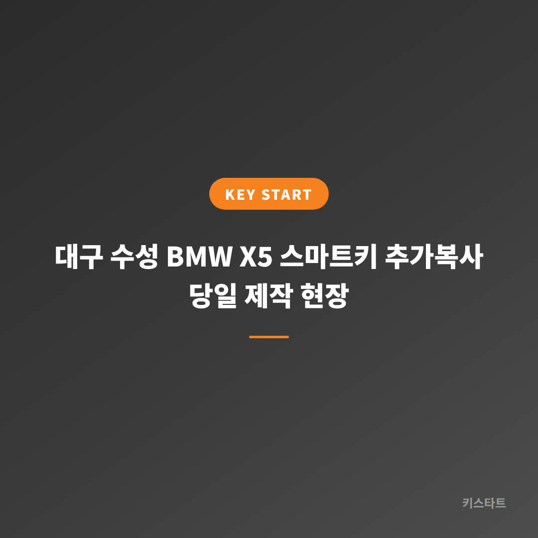 대구 수성 BMW X5 스마트키 추가복사 당일 제작 현장 대표 이미지