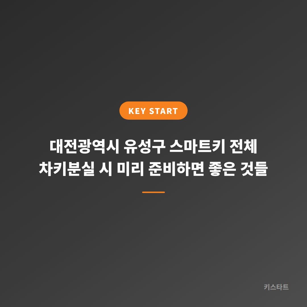 대전광역시 유성구 스마트키 전체 차키분실 시 미리 준비하면 좋은 것들