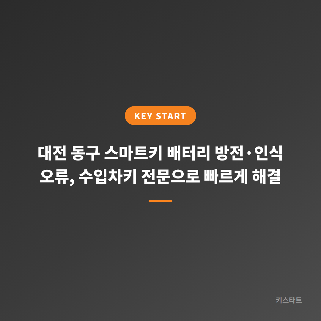 대전 동구 스마트키 배터리 방전·인식 오류, 수입차키 전문으로 빠르게 해결
