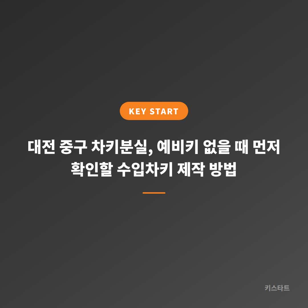대전 중구 차키분실, 예비키 없을 때 먼저 확인할 수입차키 제작 방법