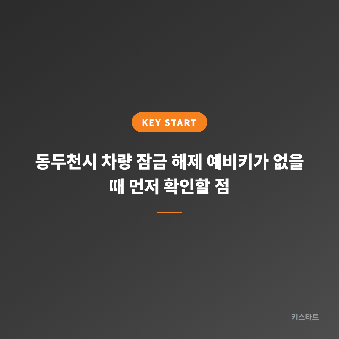 동두천시 차량 잠금 해제 예비키가 없을 때 먼저 확인할 점