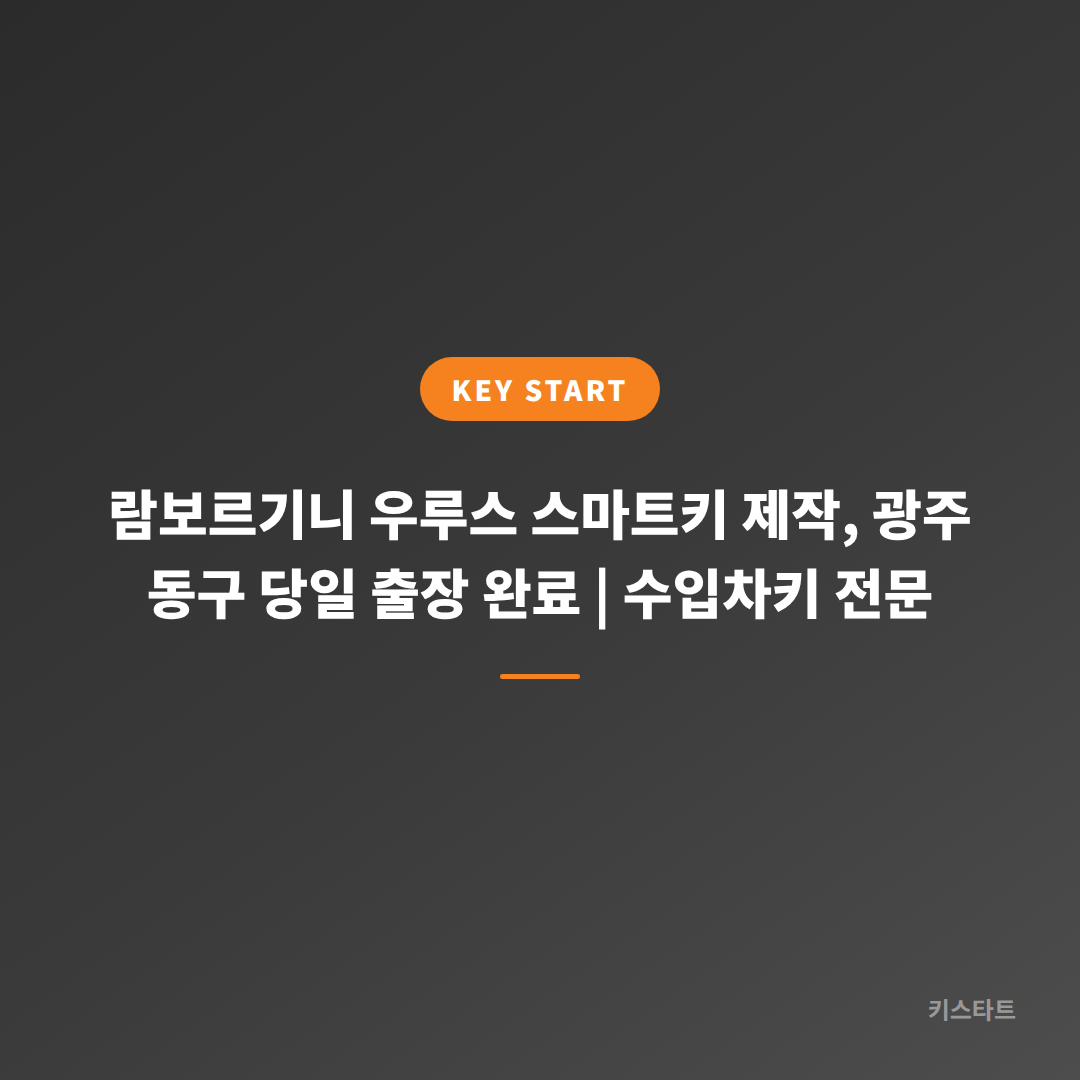 람보르기니 우루스 스마트키 제작, 광주 동구 당일 출장 완료 | 수입차키 전문 대표 이미지