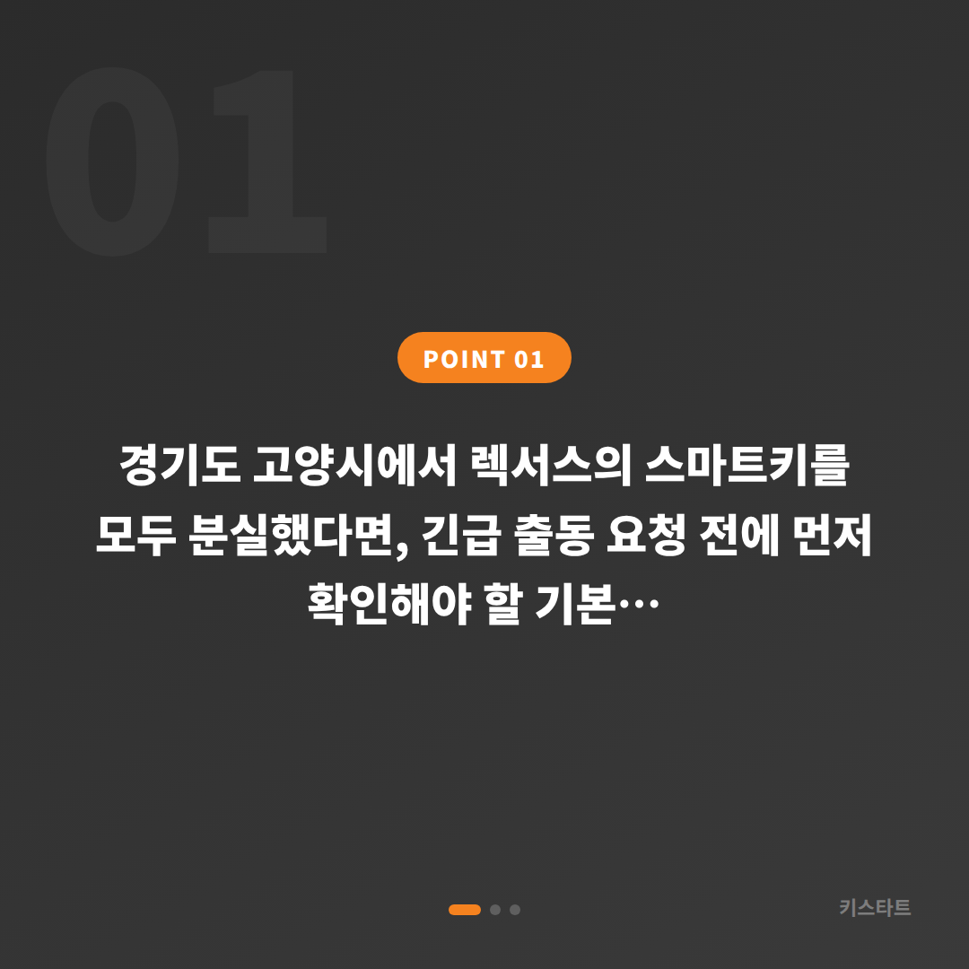 렉서스 경기도 고양시 스마트키 차키분실, 긴급 출동 전 체크 포인트 - 상황 요약